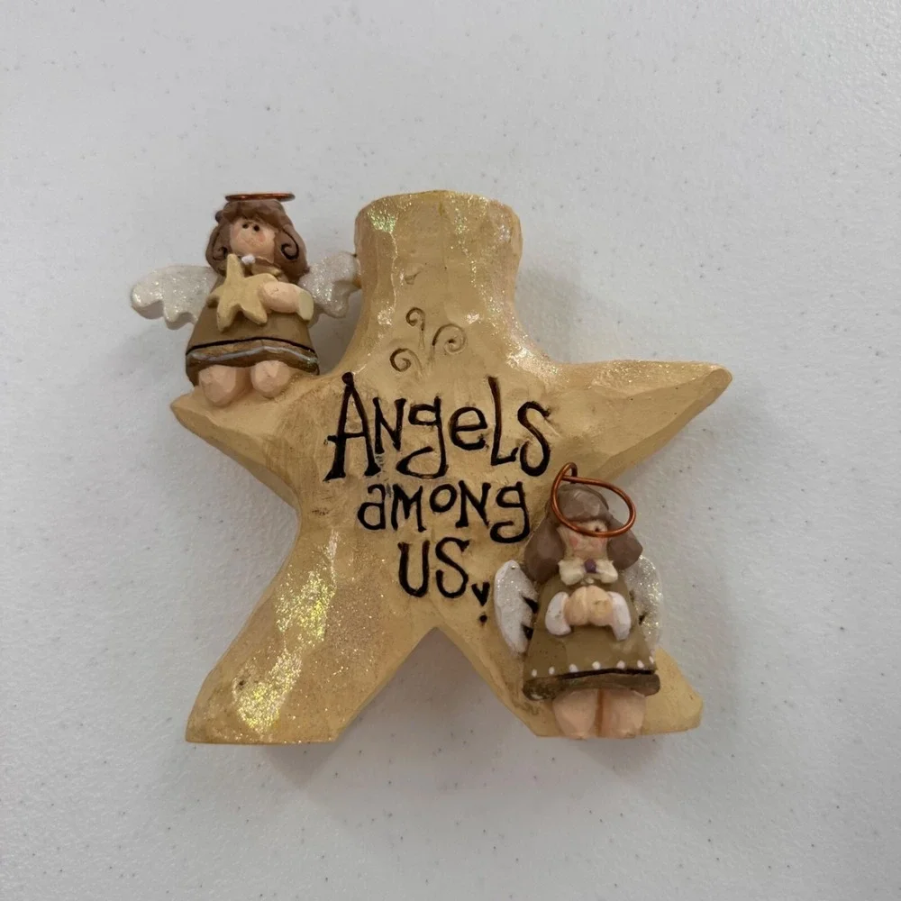 Kurt S.‎ Adler Inc. Angels Among Us Candle Holder kitsch star retro Christmas